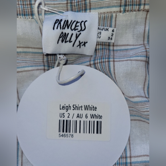 Princess Polly Leigh Oversized Plaid Shirt, BNWT, Size 2 - Picture 8 of 8